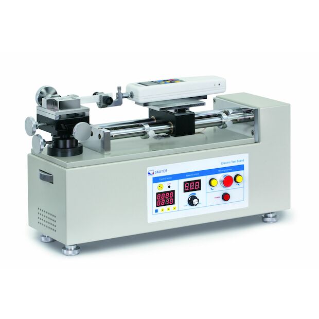 Kraft-Prüfstand - elektronisch, eine Kolumne Max 500 N : Horizontal <-> 240 mm: Schrittmotor
