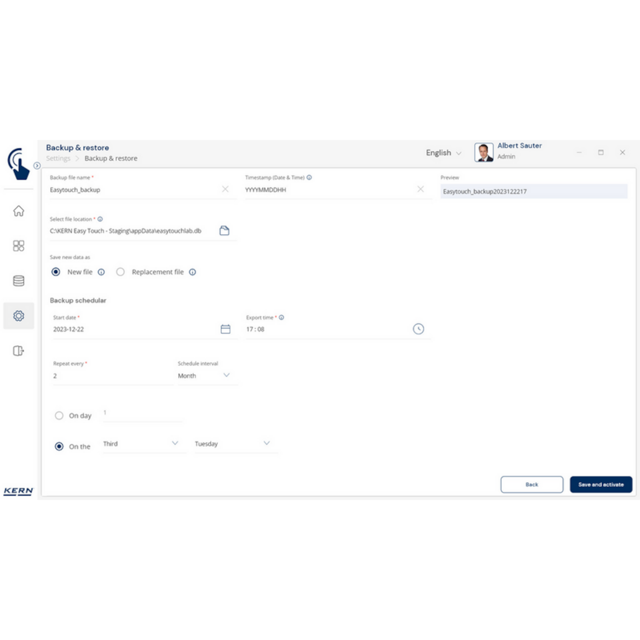 Software EasyTouch SET-46 Backup Scheduler