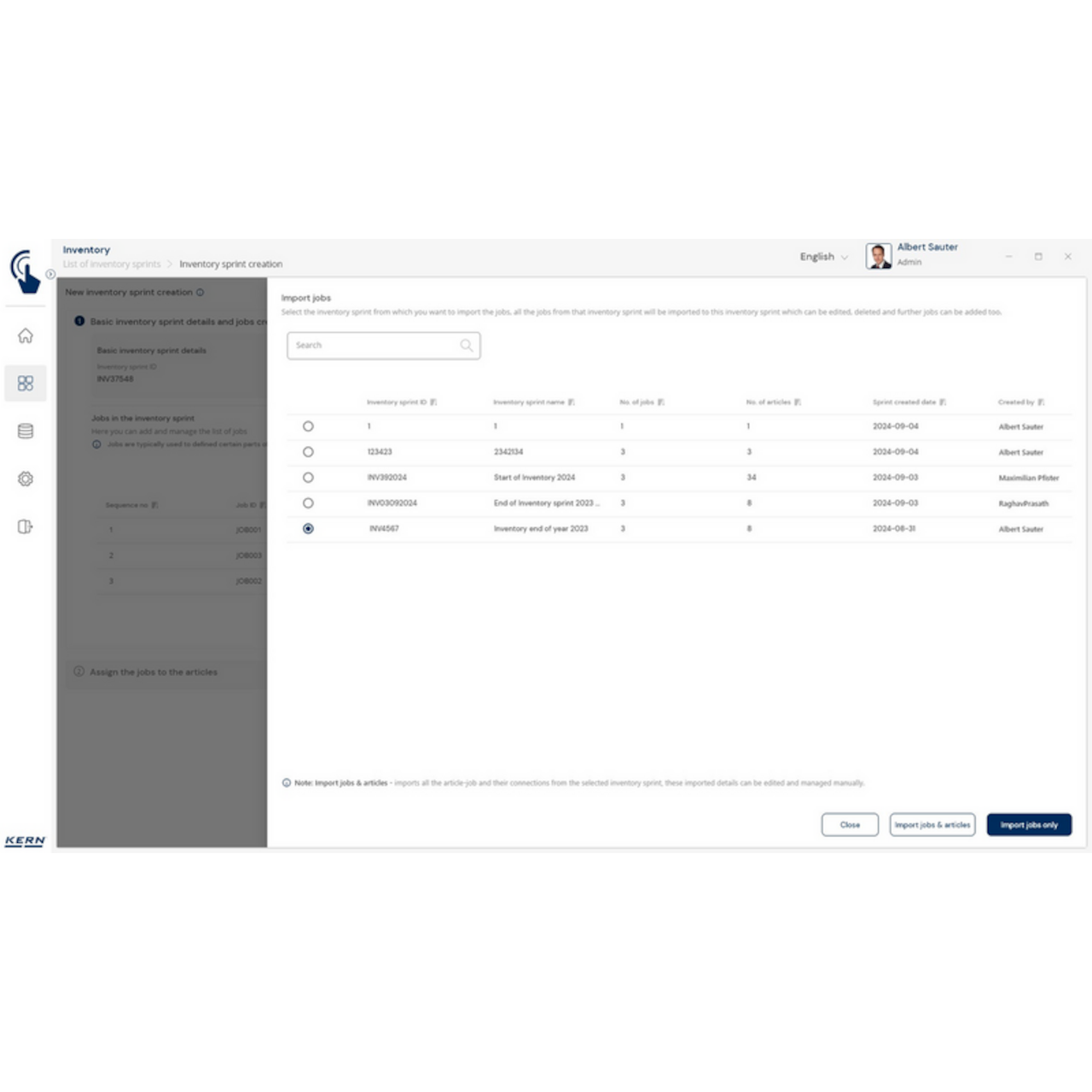 Software EasyTouch SET-52 Inventory