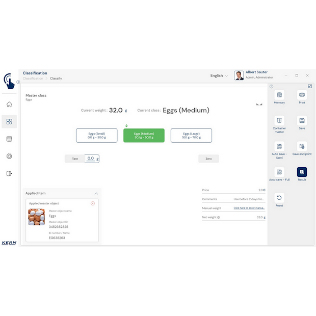 Software EasyTouch SET-06 Classification