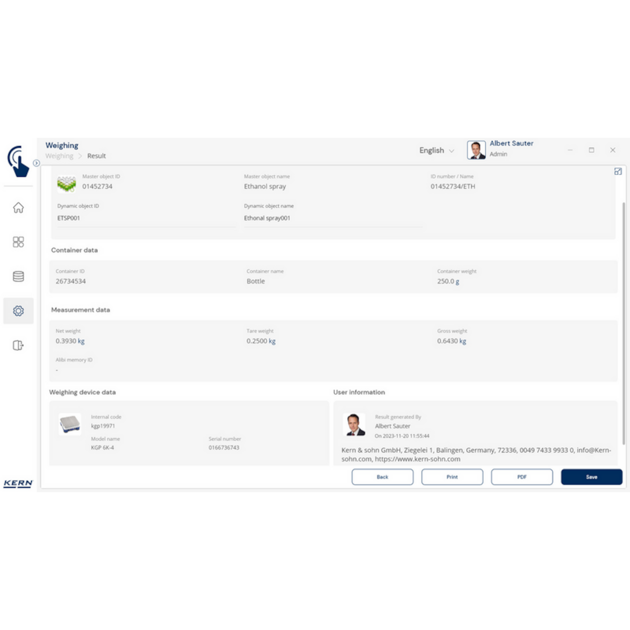 Software EasyTouch SET-18 Container Master