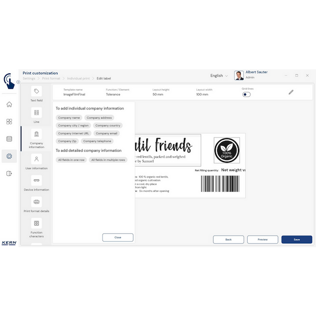 Software EasyTouch SET-14 Individual Print