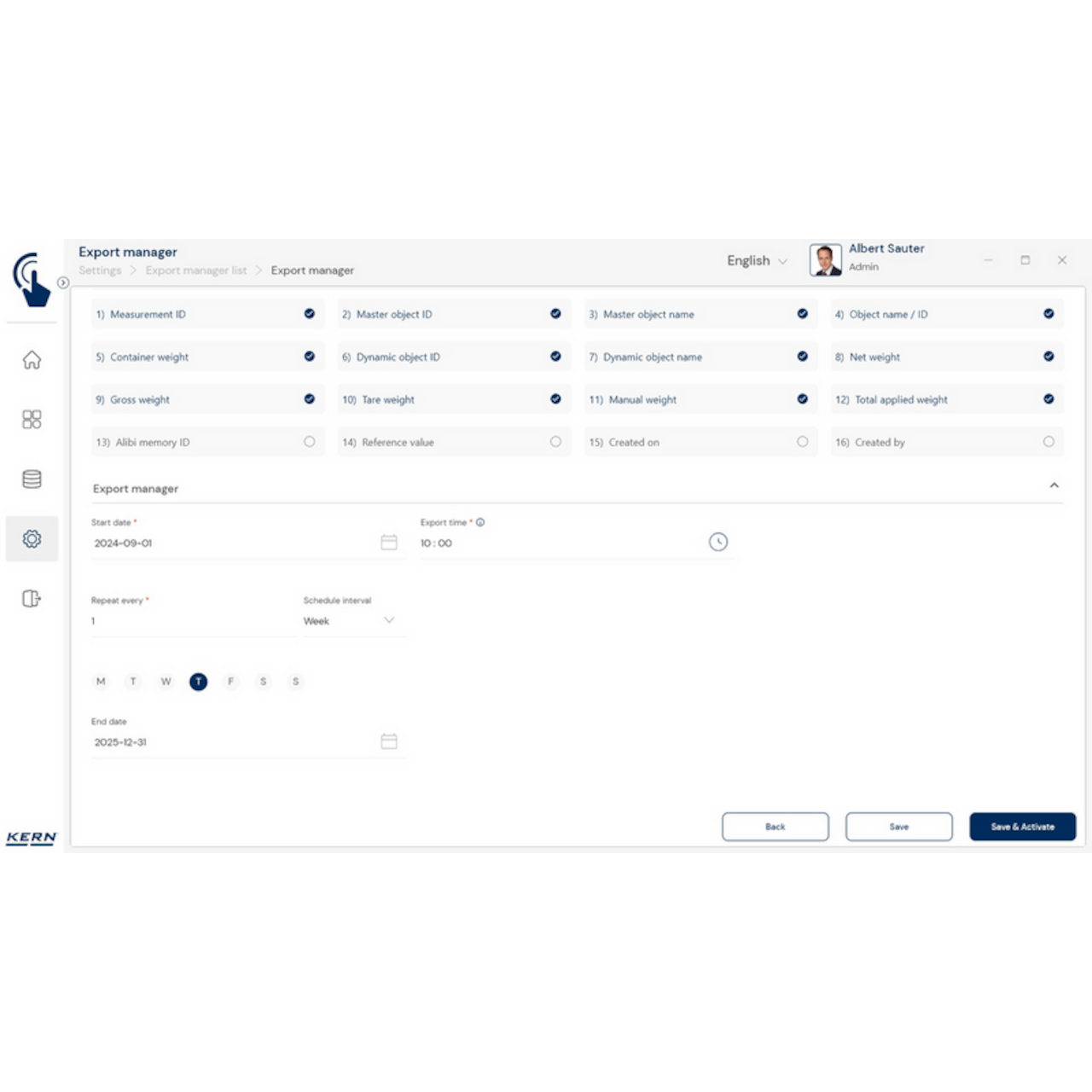 Software EasyTouch SET-37 Export Manager
