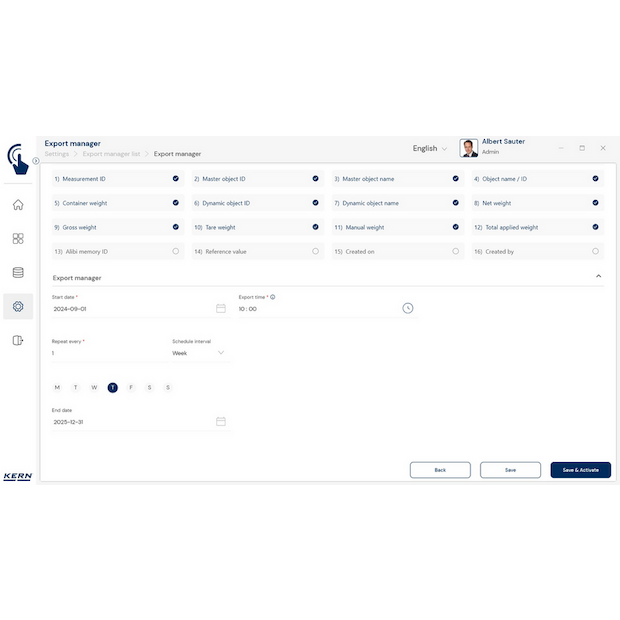 Software EasyTouch SET-37 Export Manager