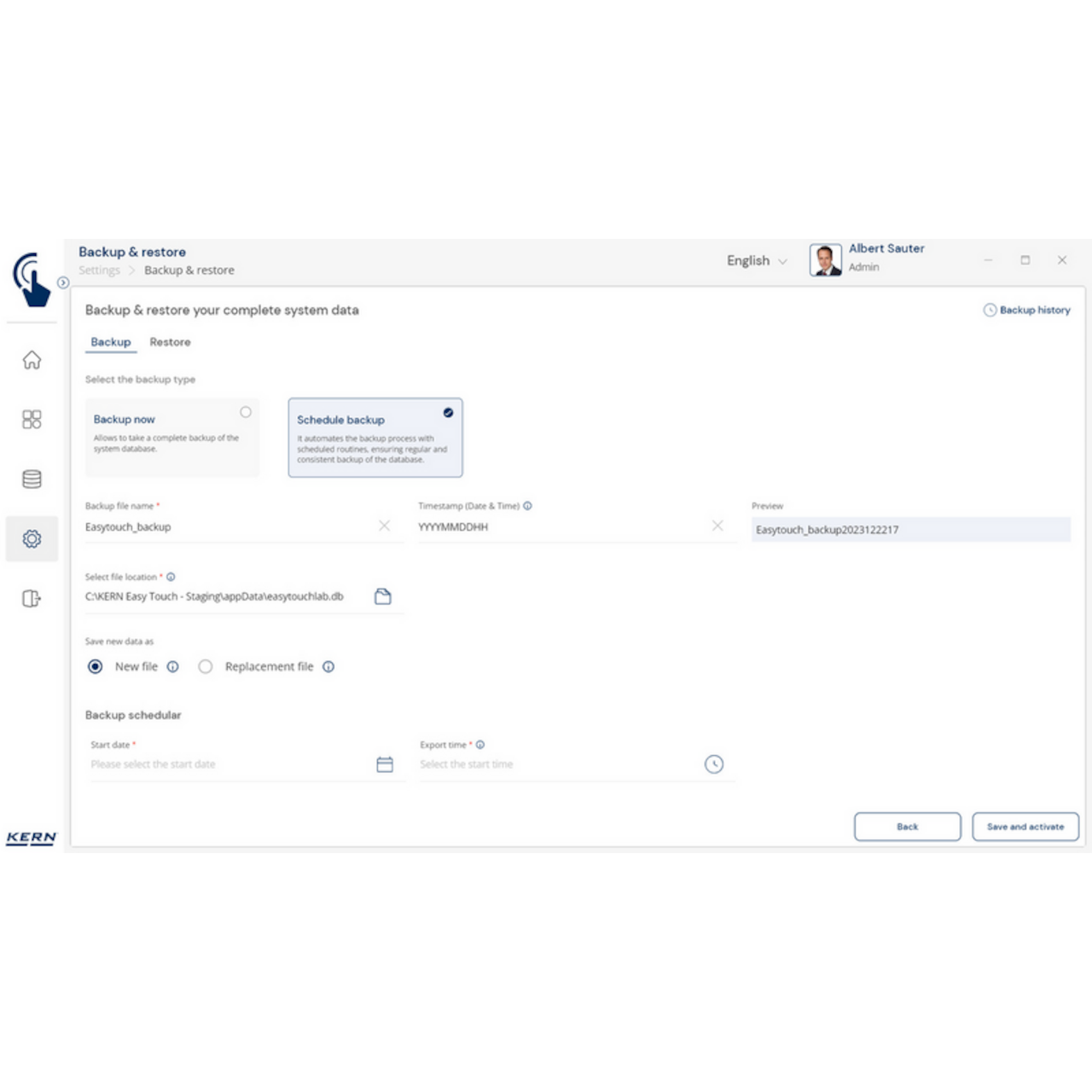 Software EasyTouch SET-46 Backup Scheduler