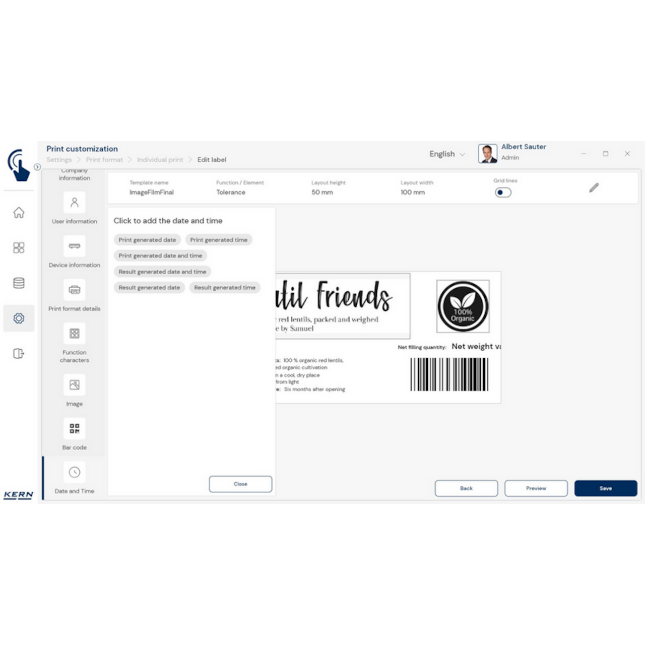 Software EasyTouch SET-14 Individual Print