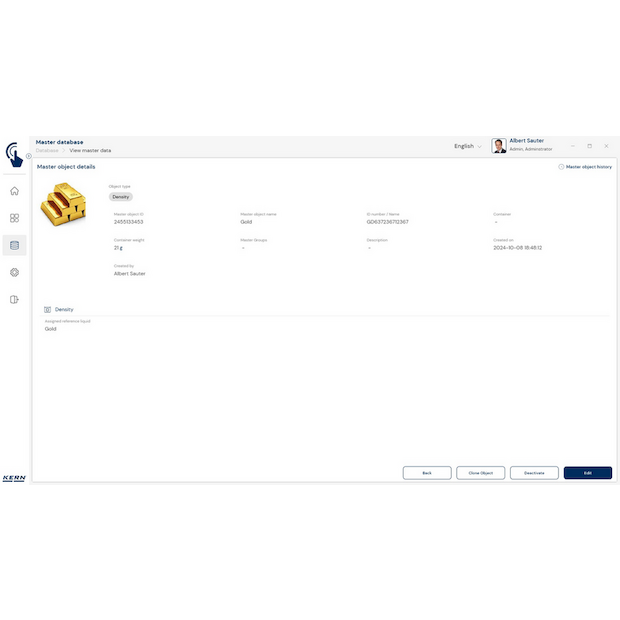 Software EasyTouch SET-04 Density