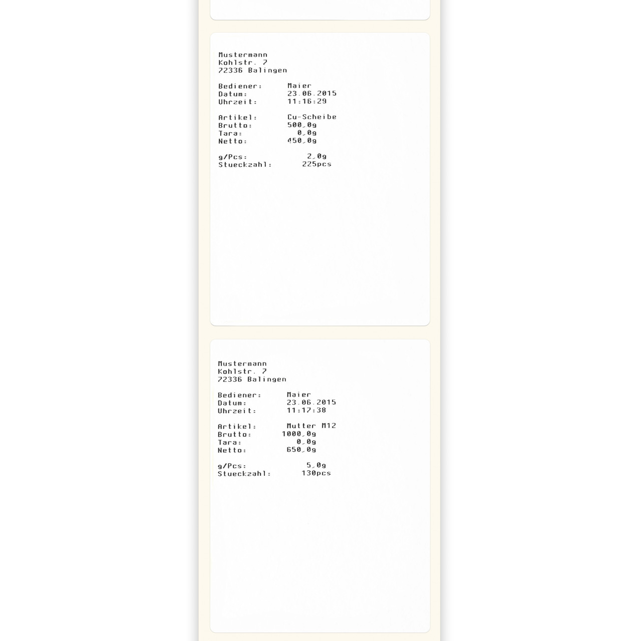 Etikettendrucker zum Ausdruck von Wägewerten auf Thermoetiketten, ASCII-fähig
