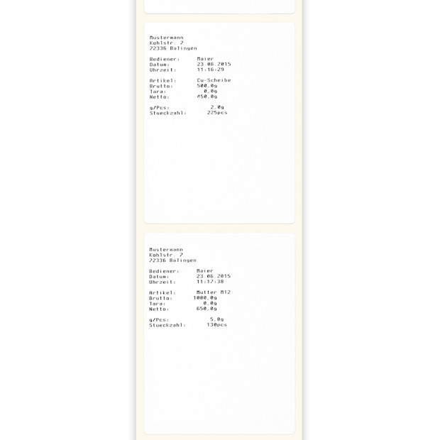 Etikettendrucker zum Ausdruck von Wägewerten auf Thermoetiketten, ASCII-fähig
