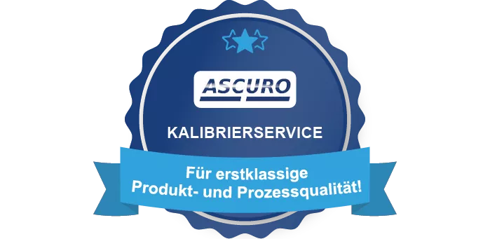 Grafik zum Kalibrierservice von Ascuro mit Icons zu Ablauf, Dokumentation und Qualit&auml;tssicherung.