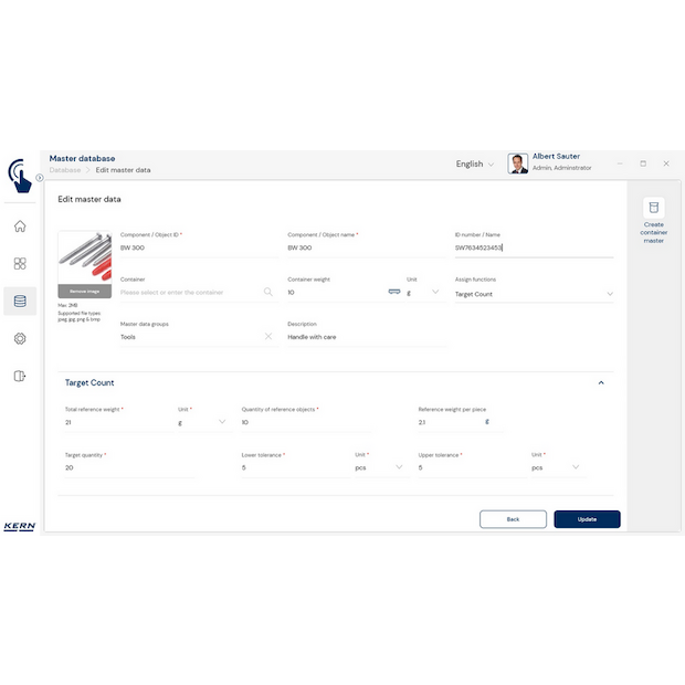 Software EasyTouch SET-33 Target Count