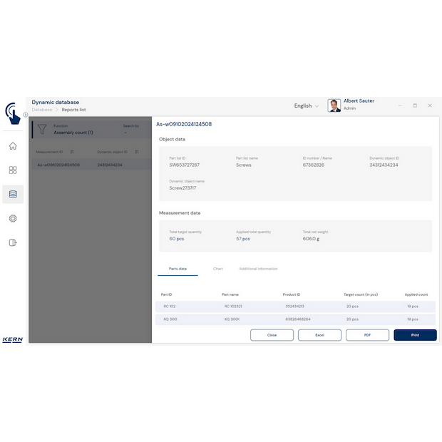 Software EasyTouch SET-35 Assembly Count