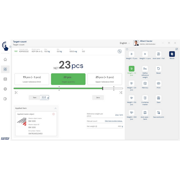 Software EasyTouch SET-33 Target Count