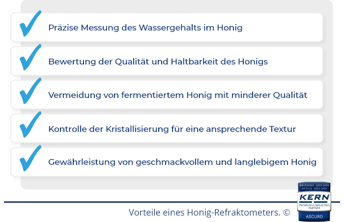 Alle Vorteile eines Honigrefraktometers in der Übersicht.