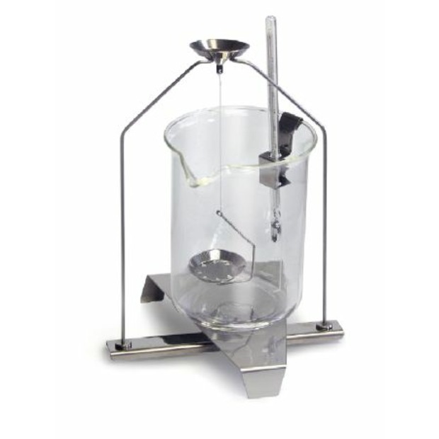 Set zur Dichtebestimmung von Flüssigkeiten und Feststoffen mit Dichte >= 1, nur passend für Modelle mit Ablesbarkeit [d] = 0,001 g. Anzeige der Dichte direkt im Display