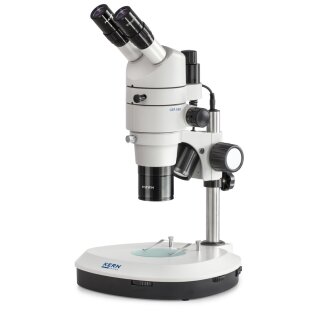 Stereo-Zoom Mikroskop Trinokular Parallel: 0,8-8,0x: HWF10x22: 3W LED
